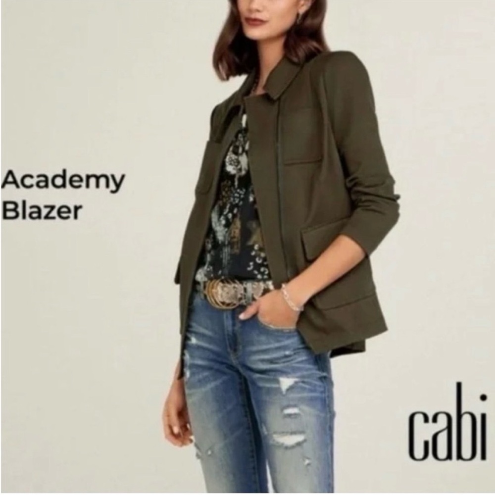 CAbi Women's Olive Academy Blazer- new on hangar
